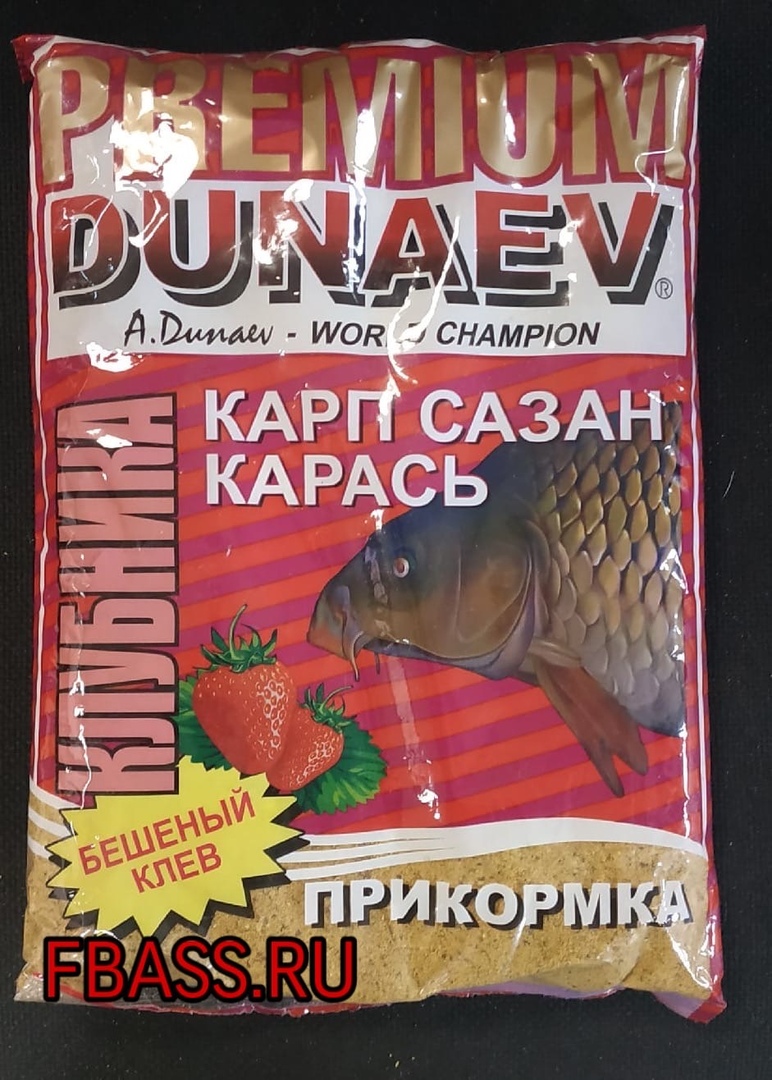 Прикормка Premium Dunaev ( Дунаев ) Клубника Карп, Сазан, Карась